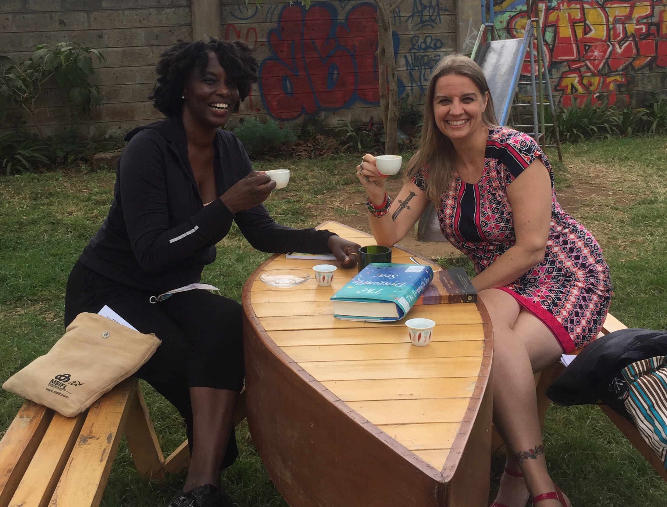 Yvonne & Erika at Pallet Cafe, Nairobi August 2020